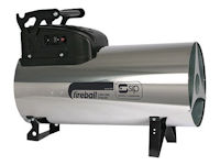 R096.3136 (Fireball 2901DV) 38-85KW Portable Gas Heater Propane Dual Volt 110/230V